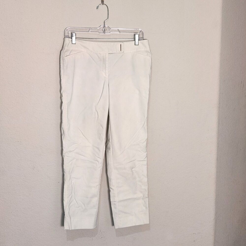 White House Black Market Perfect Form Slim Ankle Pants White Size 4R Career
